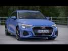 The new Audi A3 Sedan Design in Turbo blue