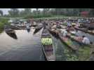 The floating market of Srinagar's Dal Lake