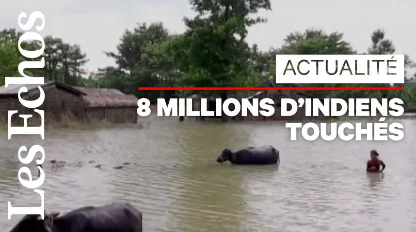 Illustration pour la vidéo La mousson provoque des inondations meurtrières en Inde