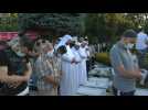 Turkey: People pray outside Hagia Sophia for Eid al-Adha