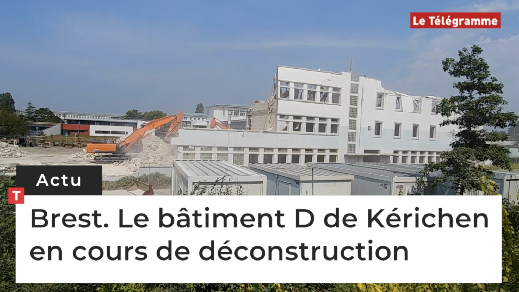 Brest. Le bâtiment D de Kérichen en cours de déconstruction (Le Télégramme)