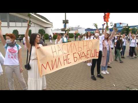 Women rally in Minsk to call for an end to police violence