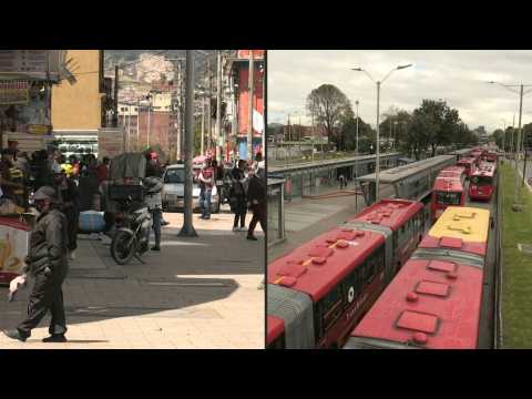 Buses and streets get busier as Bogota eases lockdown