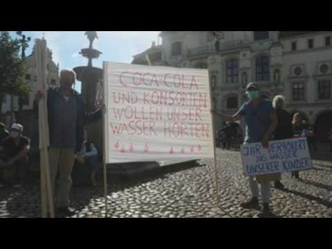 Protest against Coca-Cola's plans to extract groundwater in Germany