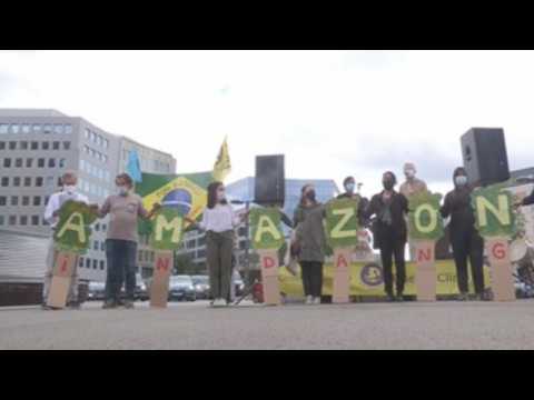 Brussels protest against EU-Mercosur agreement in support of the Amazon