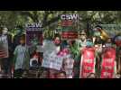 Protest in New Delhi against gang rape, subsequent death of a Dalit girl