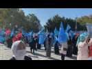 Dozens of Uighurs protest in front of Chinese Embassy in Turkey