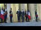 Emmanuel Macron welcomes the President of Kenya Uhuru Kenyatta to the Elysée Palace
