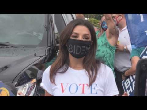 Eva Longoria joins caravan in support of Biden-Harris campaign in Miami