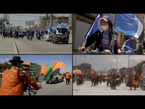 Bolivia's political parties rally with bike caravans ahead of vote