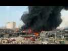 Huge fire at Beirut port weeks after deadly blast