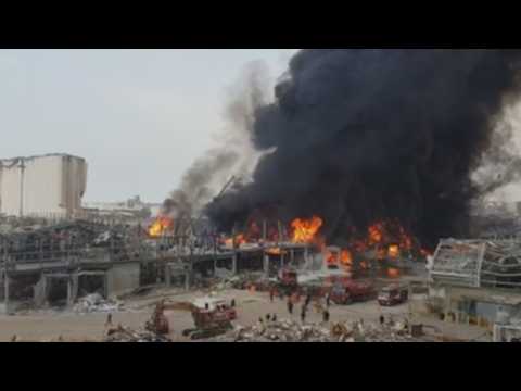 Fire at the Beirut port, just over a month after the explosion
