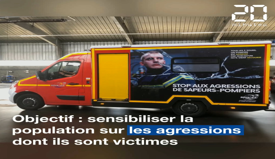 VIDEO. Agressions de pompiers : A Nantes, une affiche choc sur les camions pour dénoncer la situation