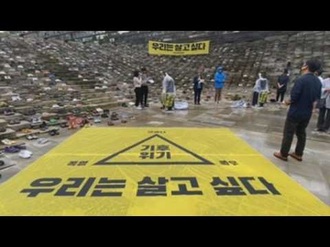 Activists protest against climate change in Seoul