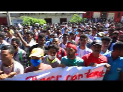 Students gather in Dili to demand equal education subsidies