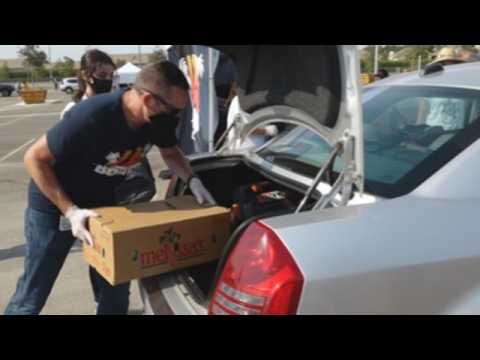 Food, school supplies donated in Los Angeles for COVID-19 victims