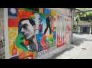 Street art and graffiti bring major Thai road to life