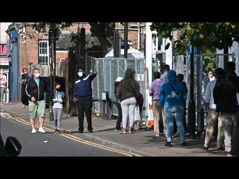 Queue outside London Covid-19 test centre as Britain faces test shortage