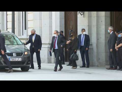 Catalan leader Quim Torra leaves court after case hearing
