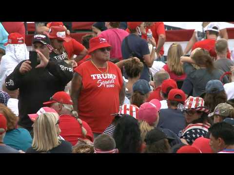 Trump supporters await president's arrival at rally in Jacksonville