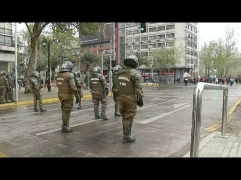 Chilean police use water cannons on anti-government protest