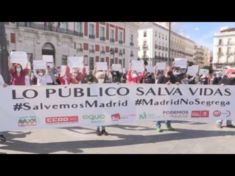 Protests in Madrid against Covid restrictions demand political change