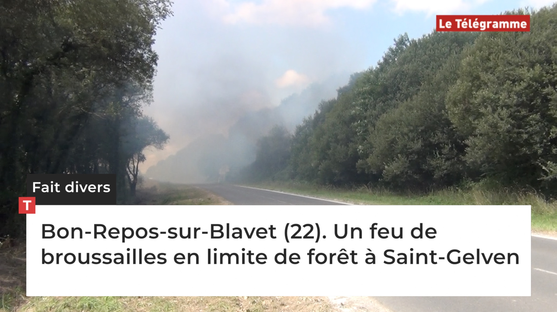 Bon-Repos-sur-Blavet (22). Un feu de broussailles en limite de forêt à Saint-Gelven (Le Télégramme)