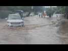 New Delhi streets flooded due to monsoon rains