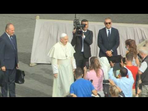 Pope Francis holds first public general audience in six months