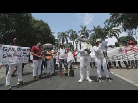 Protest in Bogor against govt restrictions to avoid coronavirus contagion