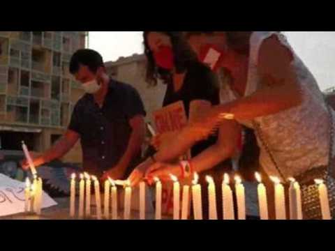 Beirut remembers blast victims, one month on