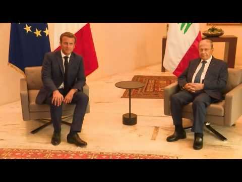 Macron meets Lebanese president Aoun for talks following Beirut blast