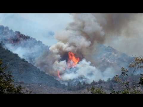 Apple Fire burns east of Los Angeles