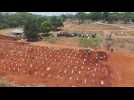 Drone footage of COVID-19 funerals in Jakarta