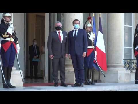 Emmanuel Macron meets Abdullah II of Jordan in Paris