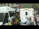 Police vans arrive to court as Assange extradition hearing resumes
