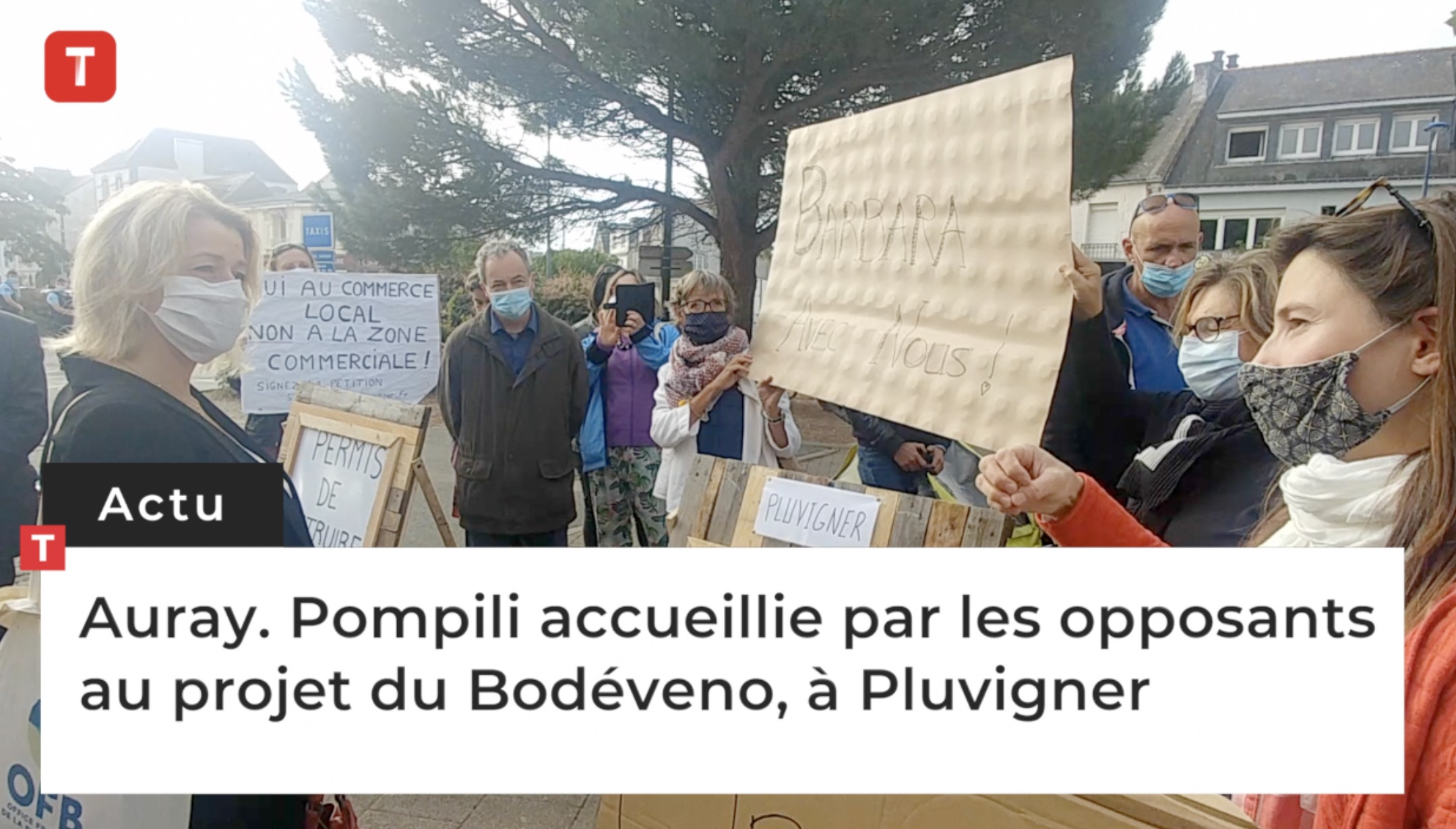 Auray. Pompili accueillie par les opposants au projet du Bodéveno, à Pluvigner (Le Télégramme)
