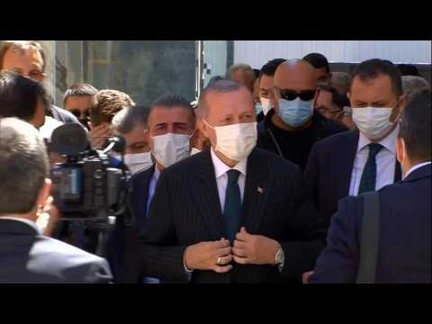 Turkish President Erdogan arrives at Hagia Sofia for Friday prayer