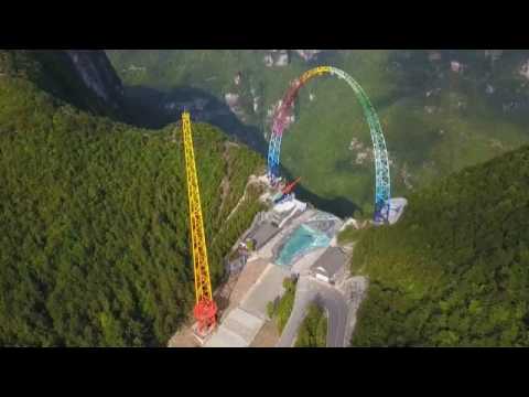 World's tallest swing officially opens to thrillseekers in China