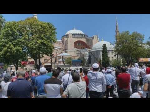 Thousands attend first prayers at Hagia Sophia