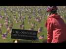 US Covid deaths memorialized on the National Mall as toll passes 200,000