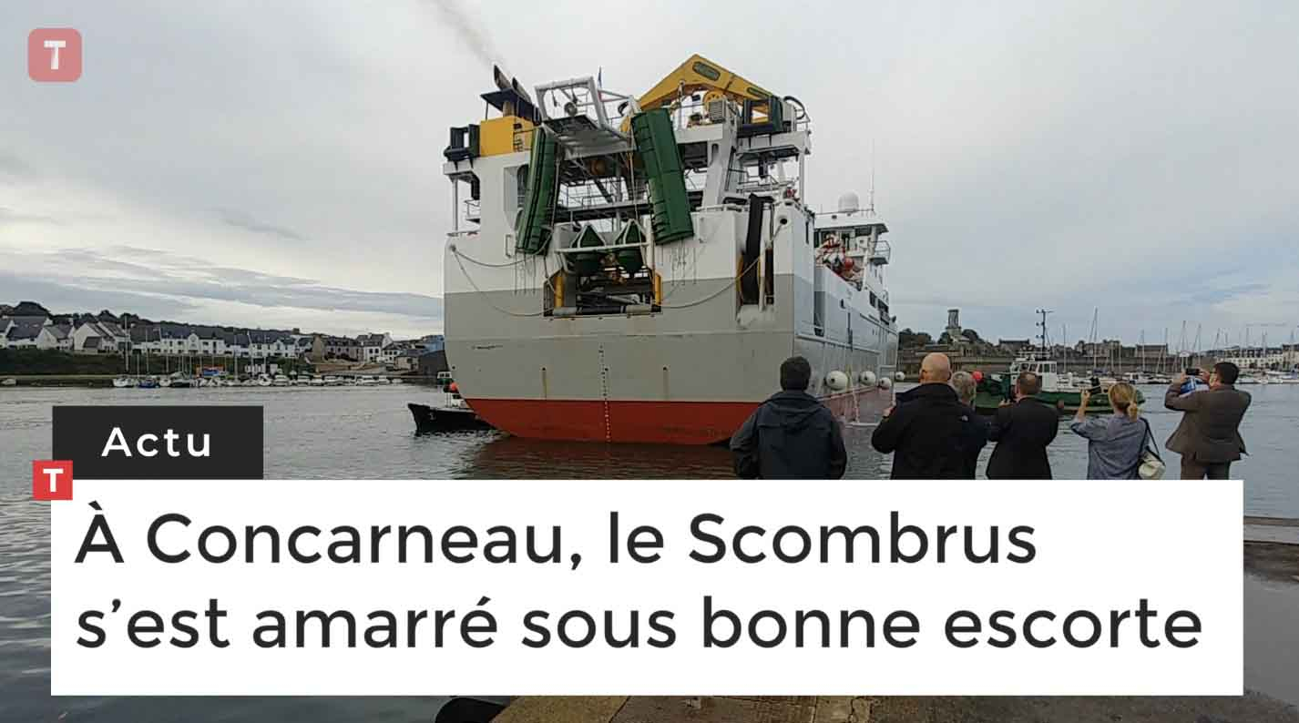 À Concarneau, le Scombrus s’est amarré sous bonne escorte (Le Télégramme)