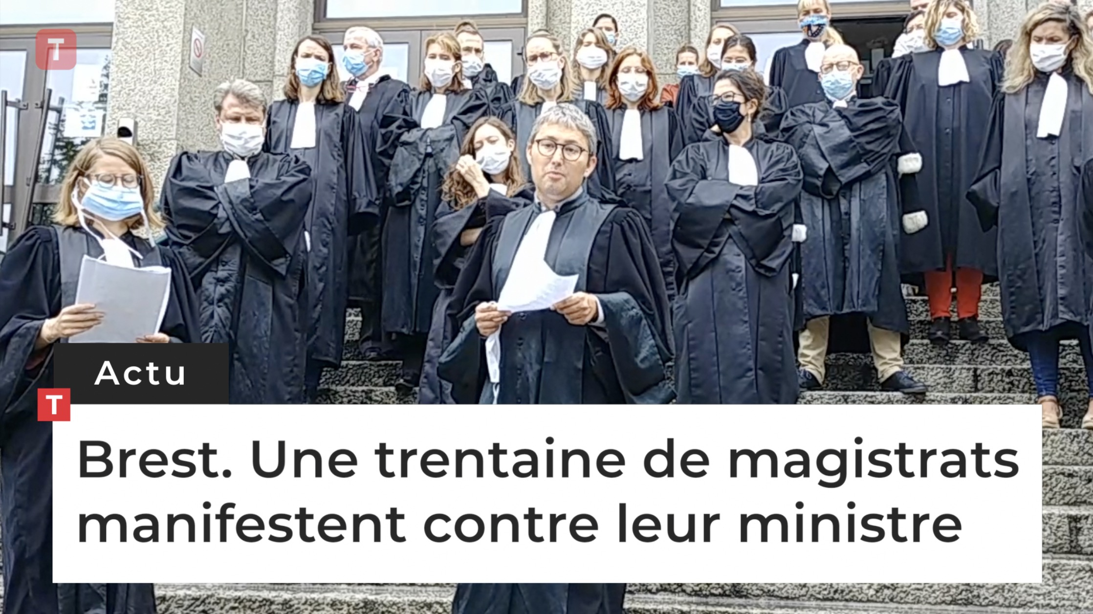Brest. Une trentaine de magistrats manifestent contre leur ministre (Le Télégramme)