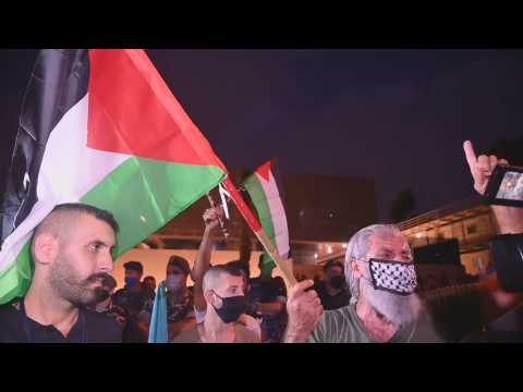 Protest in Beirut against the UAE-Bahrain agreement with Israel