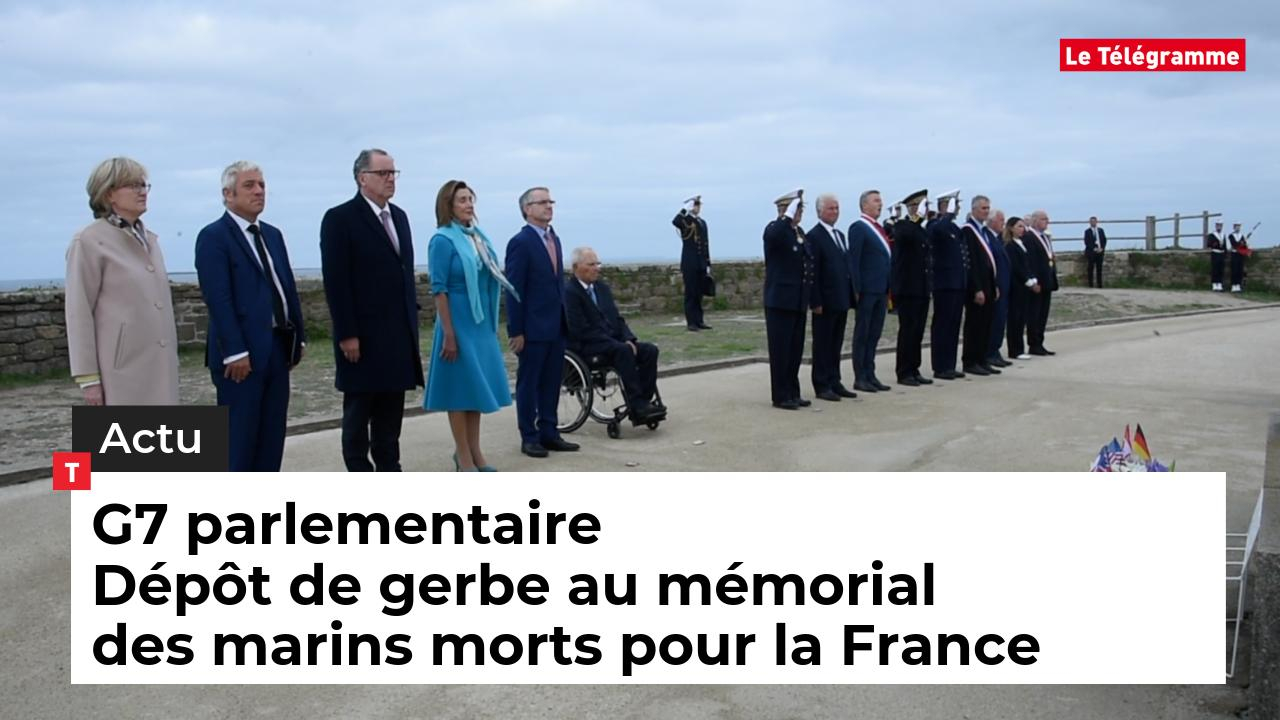 G7 parlementaire Dépôt de gerbe au mémorial des marins morts pour la France (Le Télégramme)