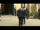 Boris Johnson booed on arrival to meeting Luxembourg PM