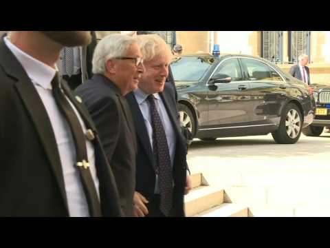 Johnson, Barnier and Juncker arrive for talks in Luxembourg