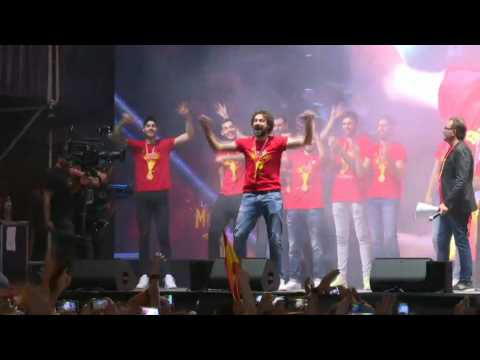 Spain's basketball team celebrates World Cup victory in Madrid