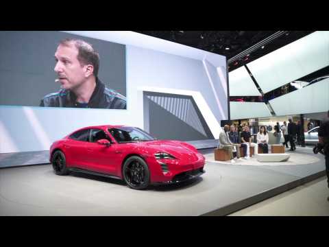 A new Porsche concept stand during the the IAA 2019