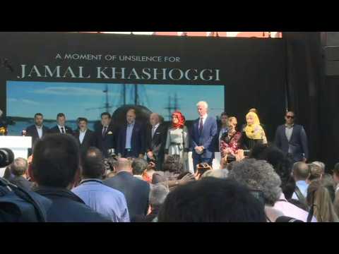A minute's silence held in Istanbul for Saudi journalist Jamal Khashoggi
